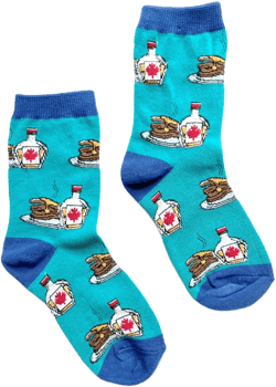 Kids&#39; Socks | Pancake and Maple Syrup | Canadian Kids Gifts | Fun Socks | Cool Socks | Awesome Socks | Crazy Socks | Funky Socks