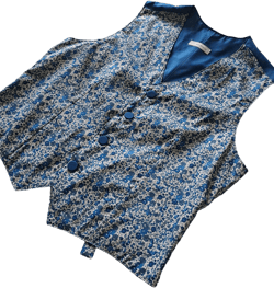 Custom-made liberty suit vest for men, choice of colors, customizable sleeveless floral wedding vest for men.