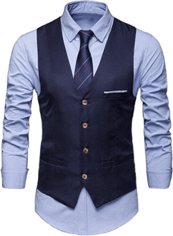 Men Stylish Navy Blue Waistcoat for Men - Comfortable Sleeveless Vest for Casual or Formal Wear Vest