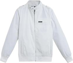 Members Only Men's Classic Iconic Racer Bomber Jacket - White - X Large