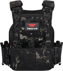 YAKEDA Tactical Outdoor Vest for Men /1000D Nylon Quick Release Laser-Cutting Modular Lightweight Vest One Size Black Cp