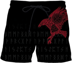 Viking Crow Shorts Quick Dry Running Shorts Norse Myth Style Beach Shorts Summer Hiking Shorts 3D Print Swim Shorts at Amazon Women’s Clothing store
