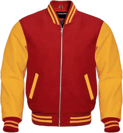 Baseball Premium Wool & Genuine Leather Sleeves School College Uniform Varsity Jacket Letterman with Zipper 3X-Large Red/Gold