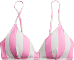French bikini top in pink stripe - PINK WHITE