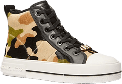 Evy Camouflage Print Calf Hair High-Top Sneaker