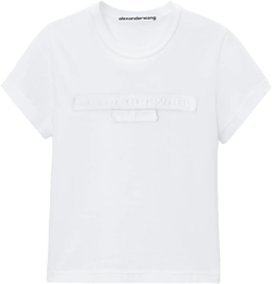 Distressed Logo Shrunken Tee In Cotton Jersey