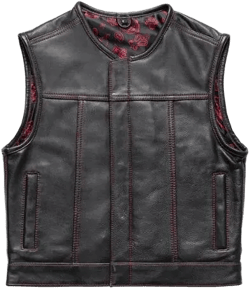 Black Mens Leather Vest - Classic Native American Rider Biker Vest | Vintage Hunt Club Denim motorcycle vest | Western Cowboy Vest Waistcoat