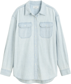 Alexa Chung for Madewell Oversized Denim Shirt in Dunklin Wash