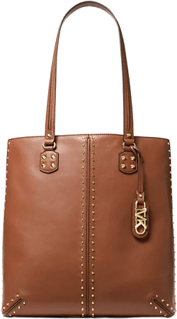 Astor Large Studded Leather Tote Bag