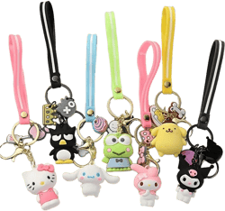 1set/7pcs And Cute Cartoon Doll Set - Cute Keychain Series, Suitable For Women's Wallets, Smooth PVC Material, Perfect Matching, Birthday/Holiday Gift