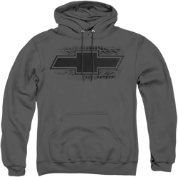 Chevrolet Bowtie Burnout Unisex Adult Pull-Over Heather Hoodie, Large, Charcoal
