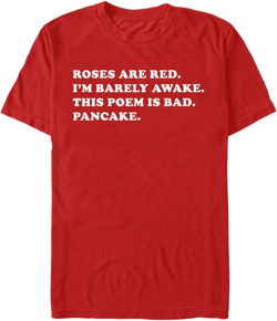 Men's Lost Gods Roses Are Red Pancake  T-Shirt - Red - Small