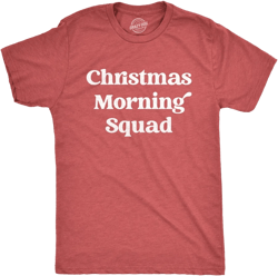 Mens Christmas Morning Squad T Shirt Funny Xmas Party Family Novelty Graphic Tee For Guys - Crazy Dog Men's T Shirt Red 3XL
