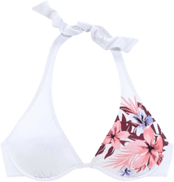 Women's Floral Print Underwire Bikini Swimsuit Top Bra Sizing - LASCANA - Cream Multi Floral 34C