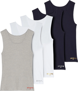 True Religion Lightweight Tank Tops for Men, 5 Pack Classic Ribbed Cotton Mens Undershirts