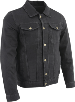 Milwaukee Leather Men's MDM1015 Black Classic Black Denim Jean Jacket w/Gun Pockets