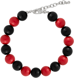 Lola Beaded Anklet - Red/Black