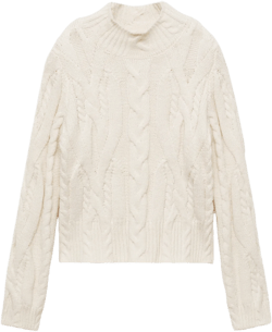 Braided sweater with perkins neck