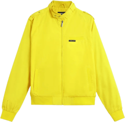 Members Only Women's Classic Iconic Racer Oversized Jacket, Yellow Large