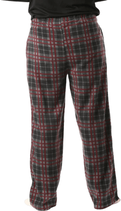 #followme Microfleece Mens Buffalo Plaid Pajama Pants with Pockets (Red, Grey & Black Plaid, Small)