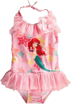 Disney Store Princess The Little Mermaid Ariel 1 PC Deluxe Swimsuit Girl Size 4