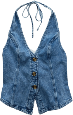 AE Denim V-Neck Halter Vest
