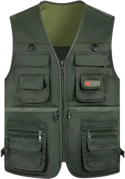luxoti Men's Safari Fishing Vest Casual Lightweight Outdoor Work Vest with Multi Pockets Summer Breathable Travel Photo Cargo Vest Jacket