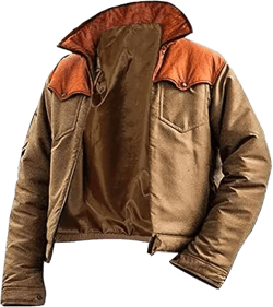 ABz Leathers Men's Kevin Costner Cotton Yellowstone Cowboy John Dutton Bomber Cole Hauser Jacket X-Large Yellow