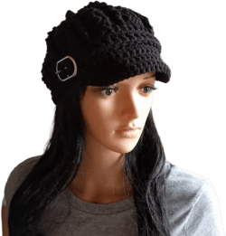 Women&#39;s black newsboy hat, black pageboy, black cadet cap, hat with brim, gifts for her, women&#39;s accessories, fall, winter, spring fashion