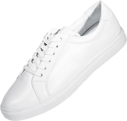 YZ Classic White Sneakers for Women PU Leather Tennis Shoes Low Top Casual Shoes 8 White