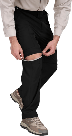 MoFiz Men's Hiking Pants Water Resistant Quick-Dry Lightweight Outdoor Sweatpants Convertible Zip Off Shorts 5-Zip Pockets X-Large Black