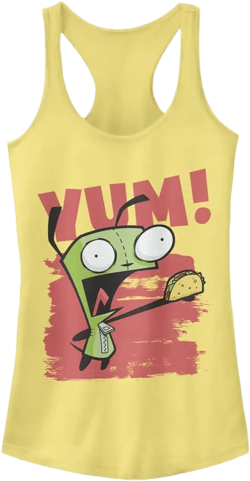 Nickelodeon Women's Invader Zim Yum Gir Eating Taco Junior's Racerback Tank Top