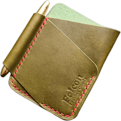 Edc Wallet with Pen Slot for Fisher Space Pen Bullet,Front Pocket Wallet,Slim Edc Wallet,Edc Wallet for Pen,Gift for Him,Leather Card Holder