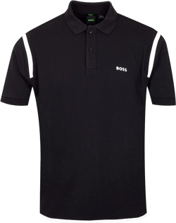 Hugo Boss Men's Pirax 1 Black Cotton Short Sleeve Polo T-Shirt