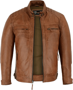 Vance Leather' Men's Cafe Racer Waxed Lambskin Austin Brown Motorcycle Leather Jacket at Amazon Men’s Clothing store