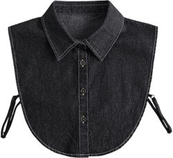 KESYOO Denim Fake Collar Women's Blouses for Work Blouses for Women Casual Womens White Collared Shirt Lace Dickie Collar Detachable Blouse Collars Antique Lace Collars Women Fake Collar