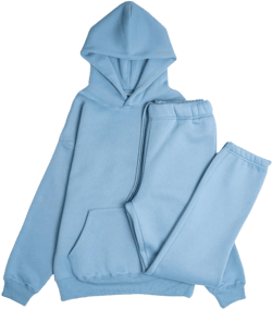 RIFLESSI Men's Women's Premium Heavyweight Cotton Fleece 2 Piece Hoodie Pullover Jogger Sweatsuit Tracksuit Set Small Smokey Blue