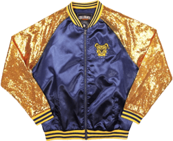 Big Boy North Carolina A&T Aggies S3 Ladies Sequins Satin Jacket [Navy Blue] - ID#39486-115-207-0-0 X-Large Navy Blue