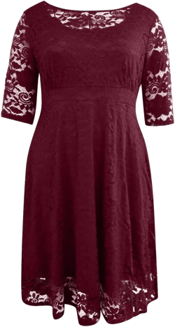 ADHOWBEW Wedding Guest Dresses for Women 2024 Plus Size Lace Chiffon Two Piece Set Dress Elegant Long Sleeve Midi Dress Vestidos Elegantes De Mujer para Fiesta Mother of The Bride Dresses Medium Wine