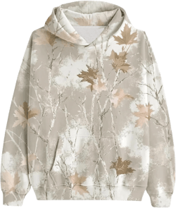 Womens Camo Hoodie Maple Leaf Print Hoodie Cute Oversized Graphic Hoodies Fleece Pullover Sweatshirt Fall Clothes Small Color 06