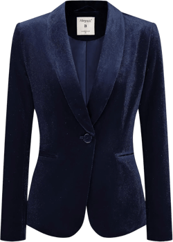 Allegra K Women's Halloween Christmas Office Coat Solid Shawl Collar 1 Button Velvet Blazer at Amazon Women’s Clothing store
