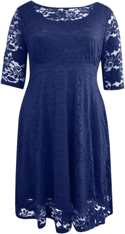 ADHOWBEW Mother of The Bride Dresses for Wedding Plus Size Lace Chiffon Two Piece Set Dress 2024 Summer Elegant Long Sleeve Midi Dress Vestidos Elegantes De Mujer para Fiesta Women's Fashion,Navy 4XL