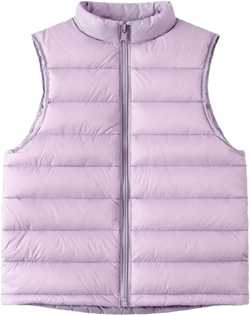 Kids Boys Girls Winter Puffer Vest Lightweight Sleeveless Jacket with Pockets Quilted Full Zip Outerwear Purple 11-12 Years