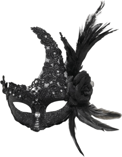 Sheliky Masquerade Mask for Women Halloween Costume Masks Feather Mardi Gras Cosplay Party Masque (003Black)