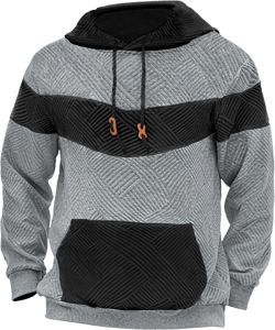Men's Hoodies Color Block Pullover Sweatshirt Long Sleeve Drawstring Waffle Knit Casual Hooded with Kangaroo Pockets Light Grey X-Large