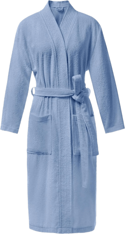 SIORO Terry Cloth Robe for Women Kimono Long Cotton Bathrobe for Spa Tub Hotel, Fuzzy Towel Robe bata de baño with Pockets Blue Shadow Medium