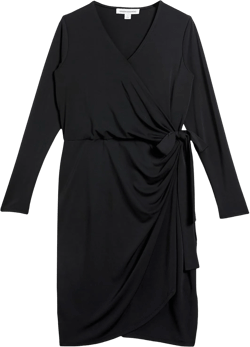 Amazon Essentials Women's Long Sleeve Classic Wrap Dress (Available in Plus Size) Small Black