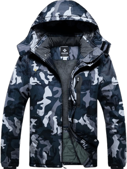 GEMYSE Men's Ski Snow Jacket Warm Winter Waterproof Coat Snowboard Rain Jacket Hooded Windproof Windbreaker