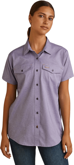 ARIAT Women's Rebar Made Tough Venttek Durastretch Work Shirt XX-Large Corsican Blue Heather