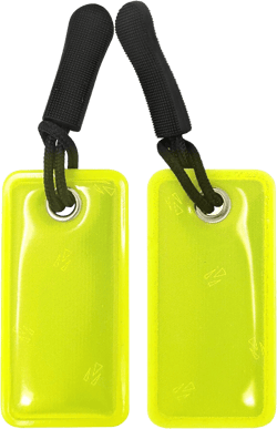 Reflective Tabs - Hi Vis Reflector Tags 2 Pack Safety Reflector - Reflective Gear for Walking at Night - Reflective Zipper Pull for Pets, Kids, Jackets, EMT Tactical Bags, and Backpack Yellow